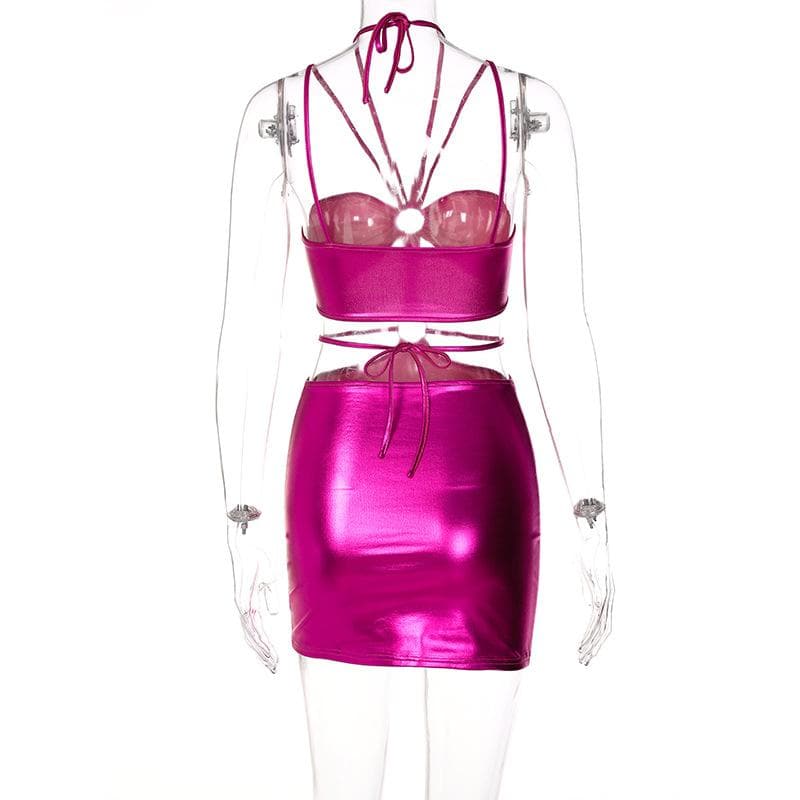 Halter Neck O Ring Cut Out Backless Bodycon Mini Dress - View 7