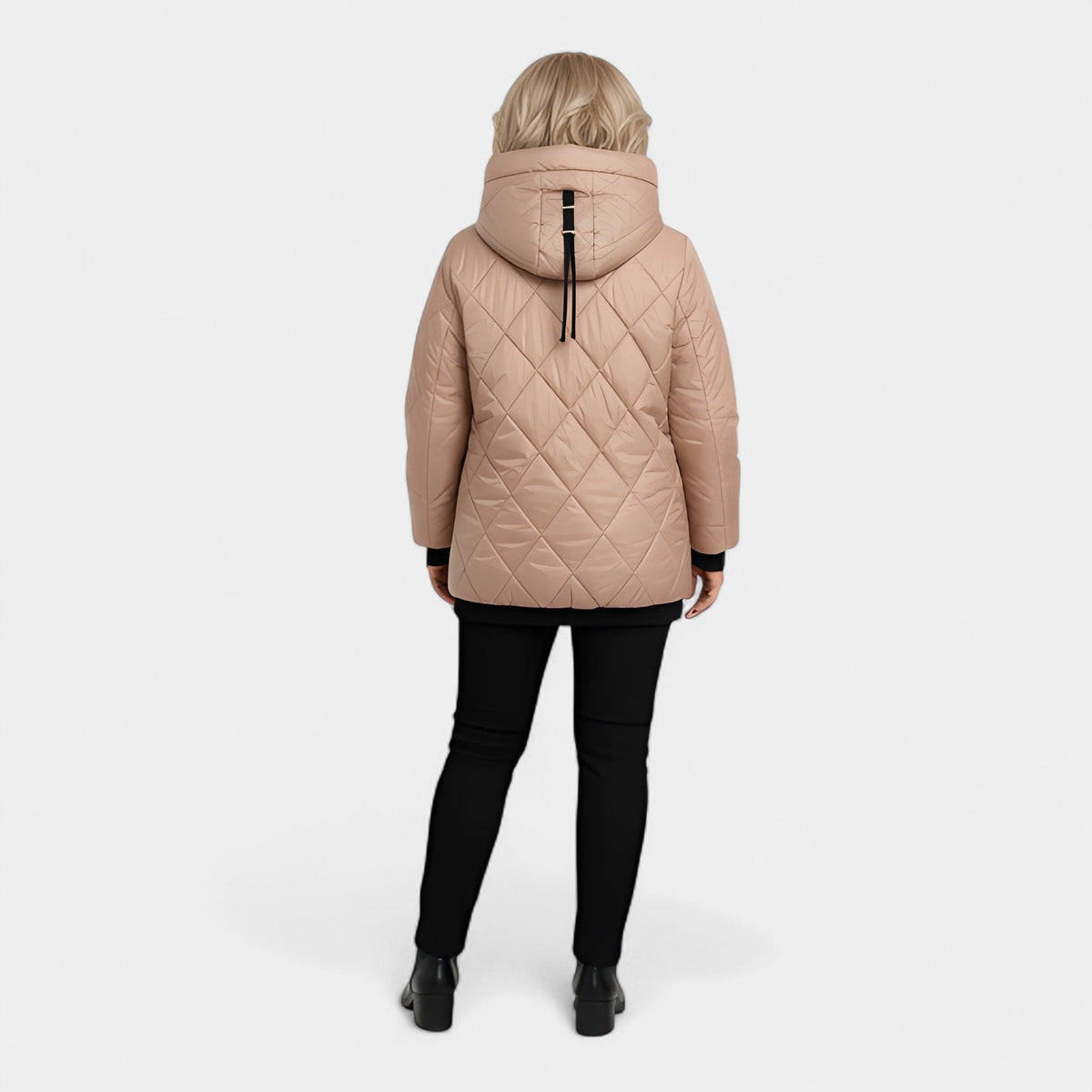 Hooded Zip Front Quilted Puffer Jacket 2