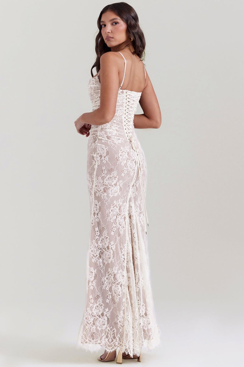Tulle Sweetheart Long Sleeve A-Line Maxi Gown - View 10