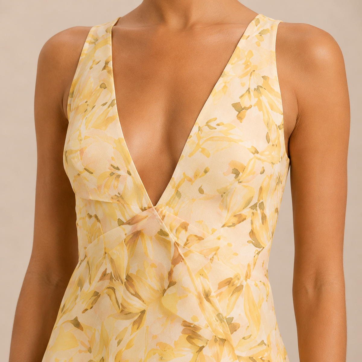 Floral Deep V-Neck Sleeveless Tiered Ruffle Maxi Dress 14
