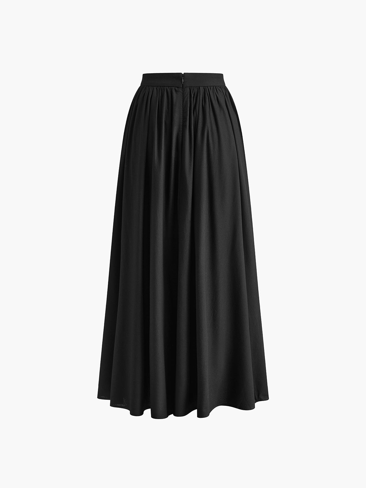 High Waist Pocket Flowy A-Line Maxi Skirt 11