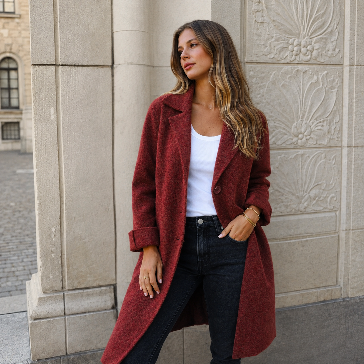 Notch Lapel Longline Coat 7
