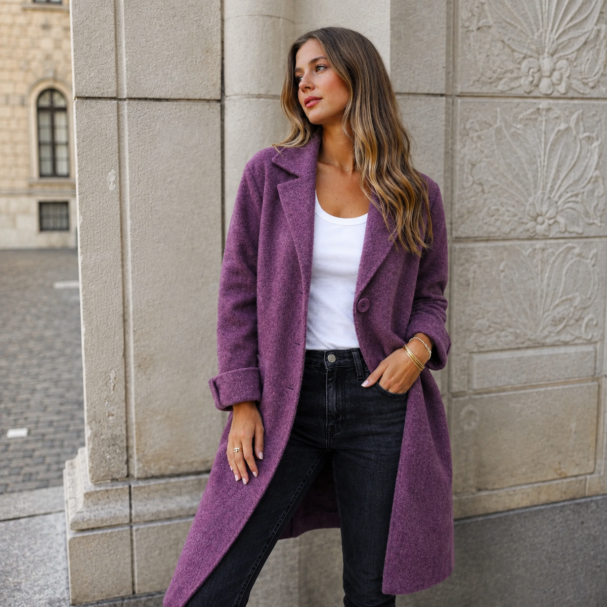 Notch Lapel Longline Coat 8