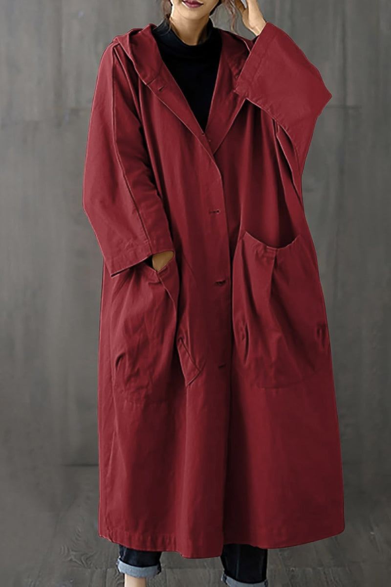 Hooded Open Front Oversized Longline Coat 2