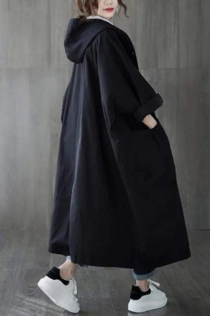 Hooded Open Front Oversized Longline Coat 16
