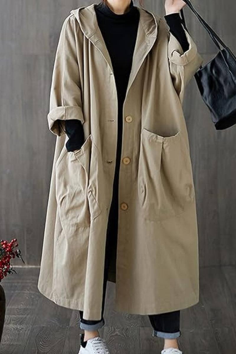 Hooded Open Front Oversized Longline Coat 39