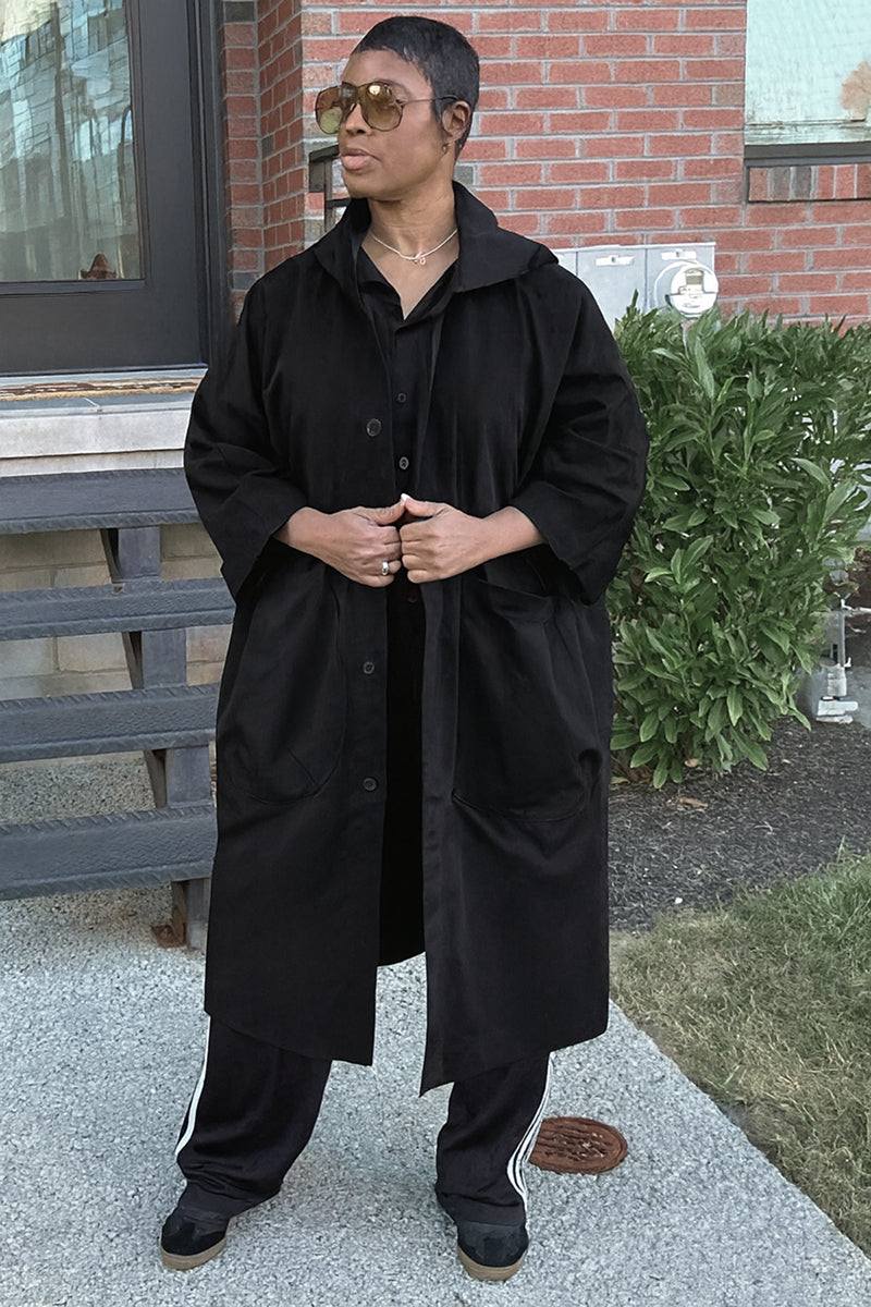 Hooded Open Front Oversized Longline Coat 26