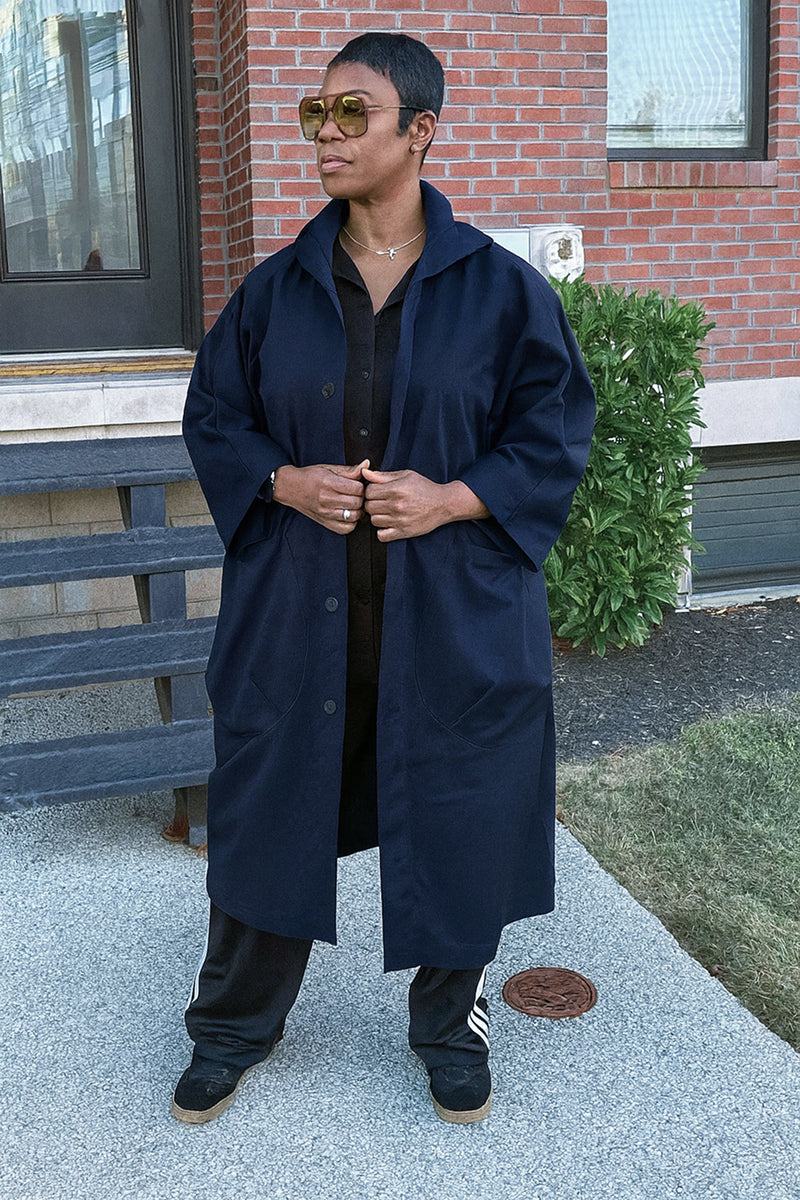 Hooded Open Front Oversized Longline Coat 38
