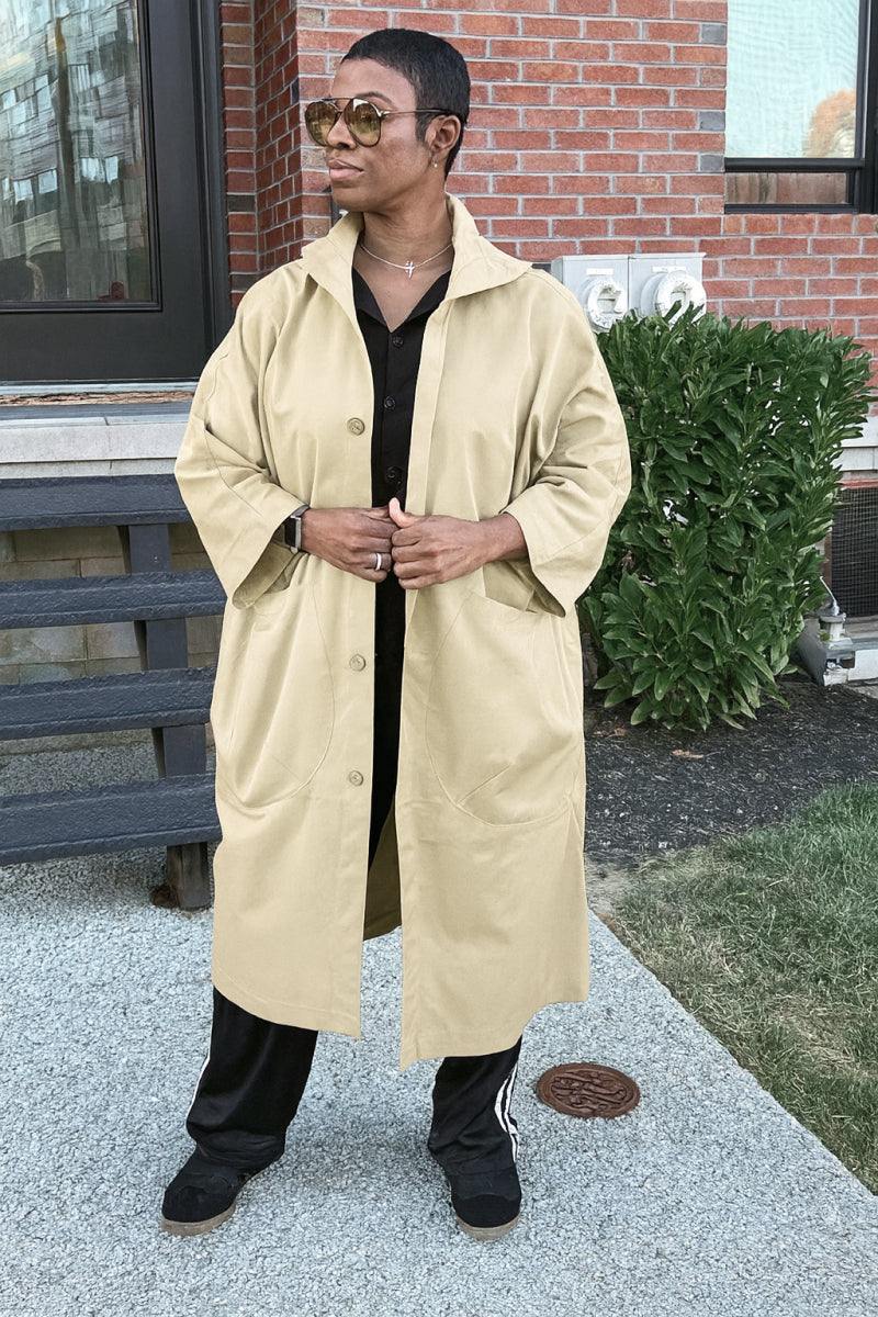 Hooded Open Front Oversized Longline Coat 50