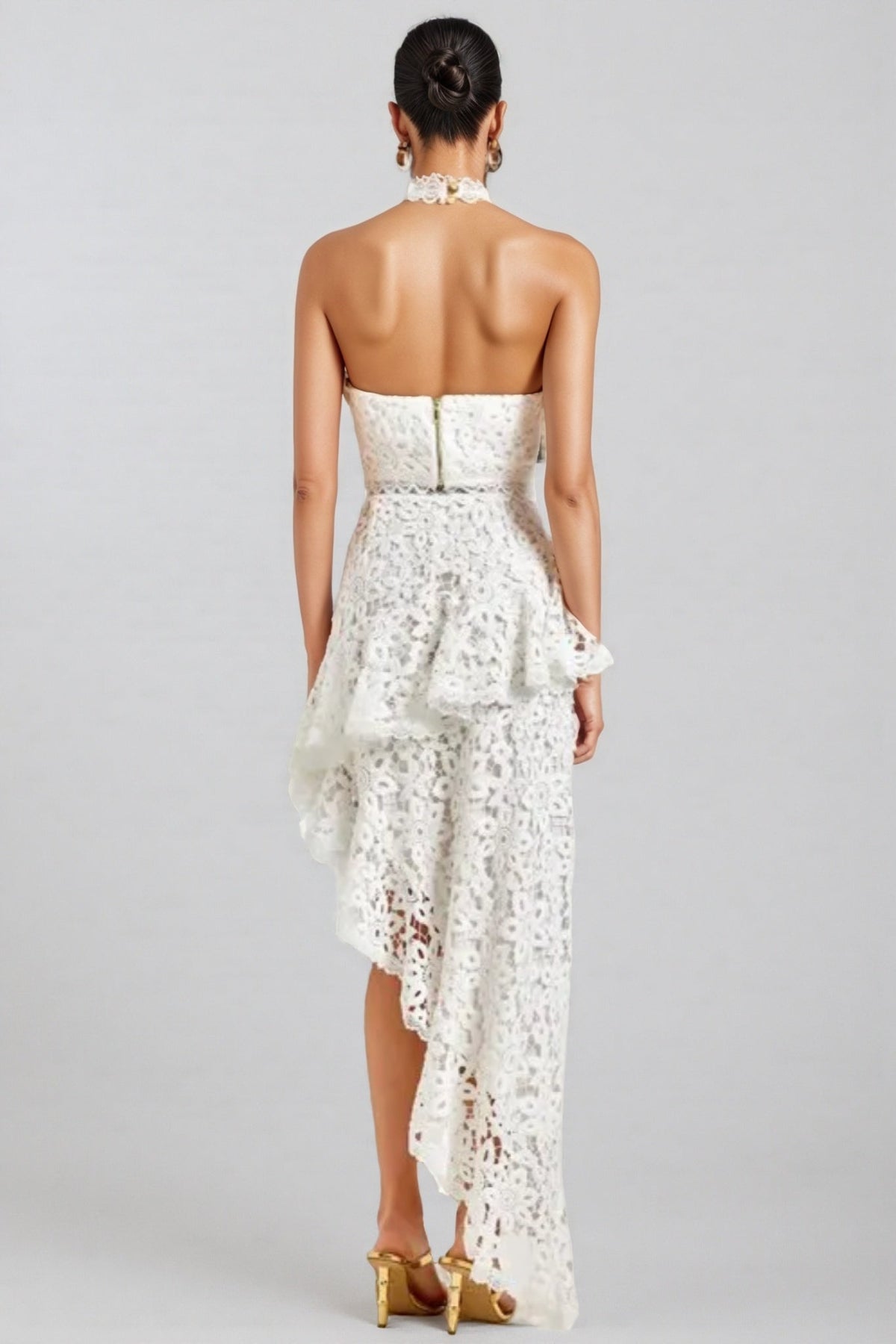 Wiskf Lace Sleeveless Top Midi Dress Set - View 3