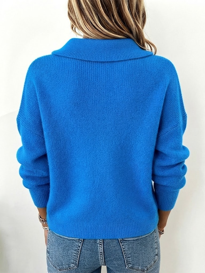 Peter Pan Collar Long Sleeve Knit Sweater 2