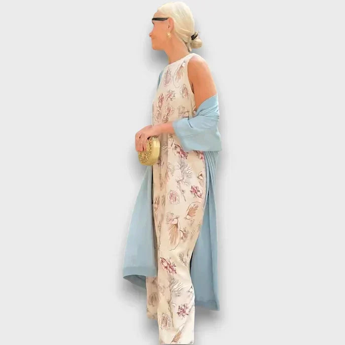 Sleeveless Round Neck Floral Print Maxi Dress 8