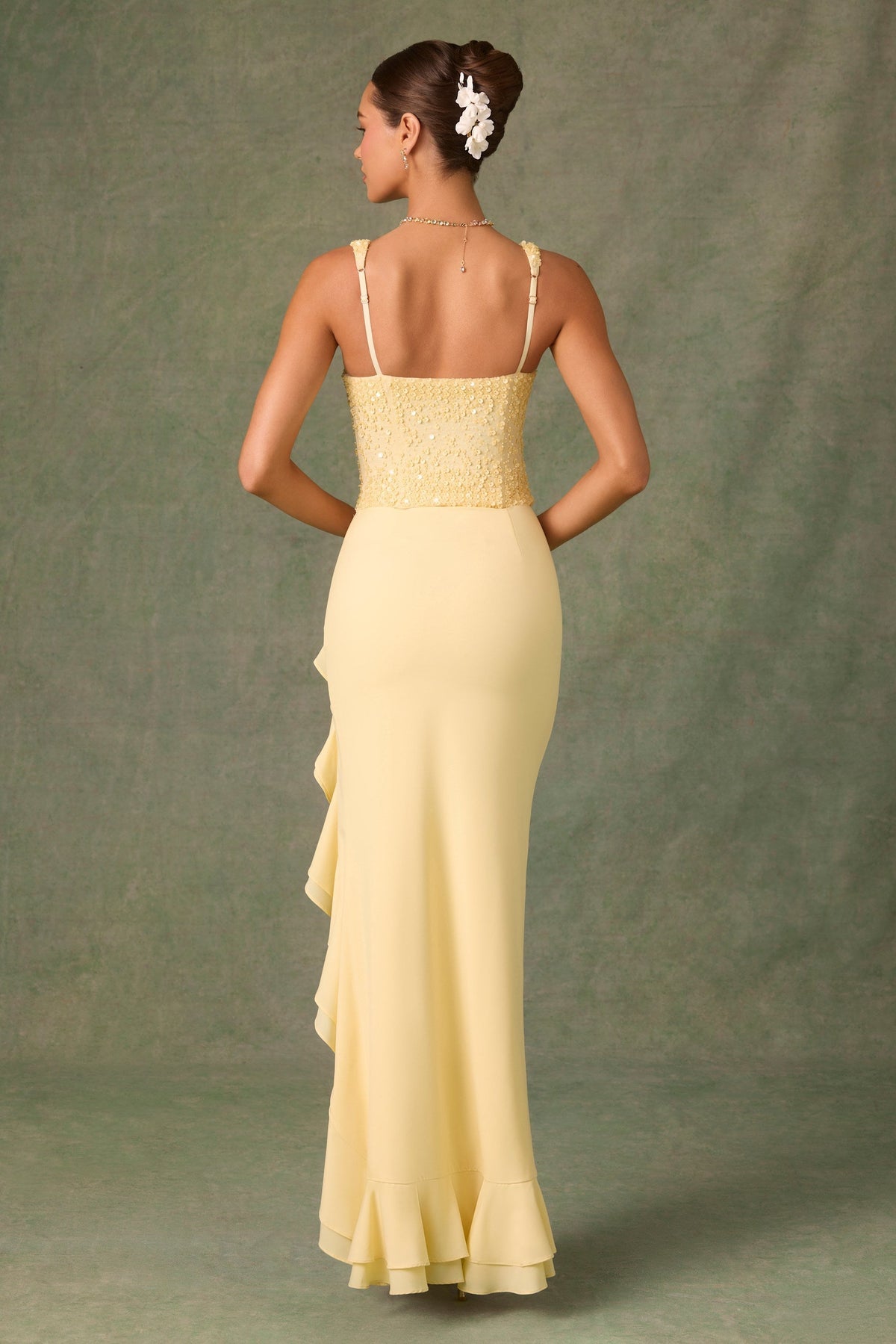 Corset Sequin Ruffle High Low Two Piece Set 2
