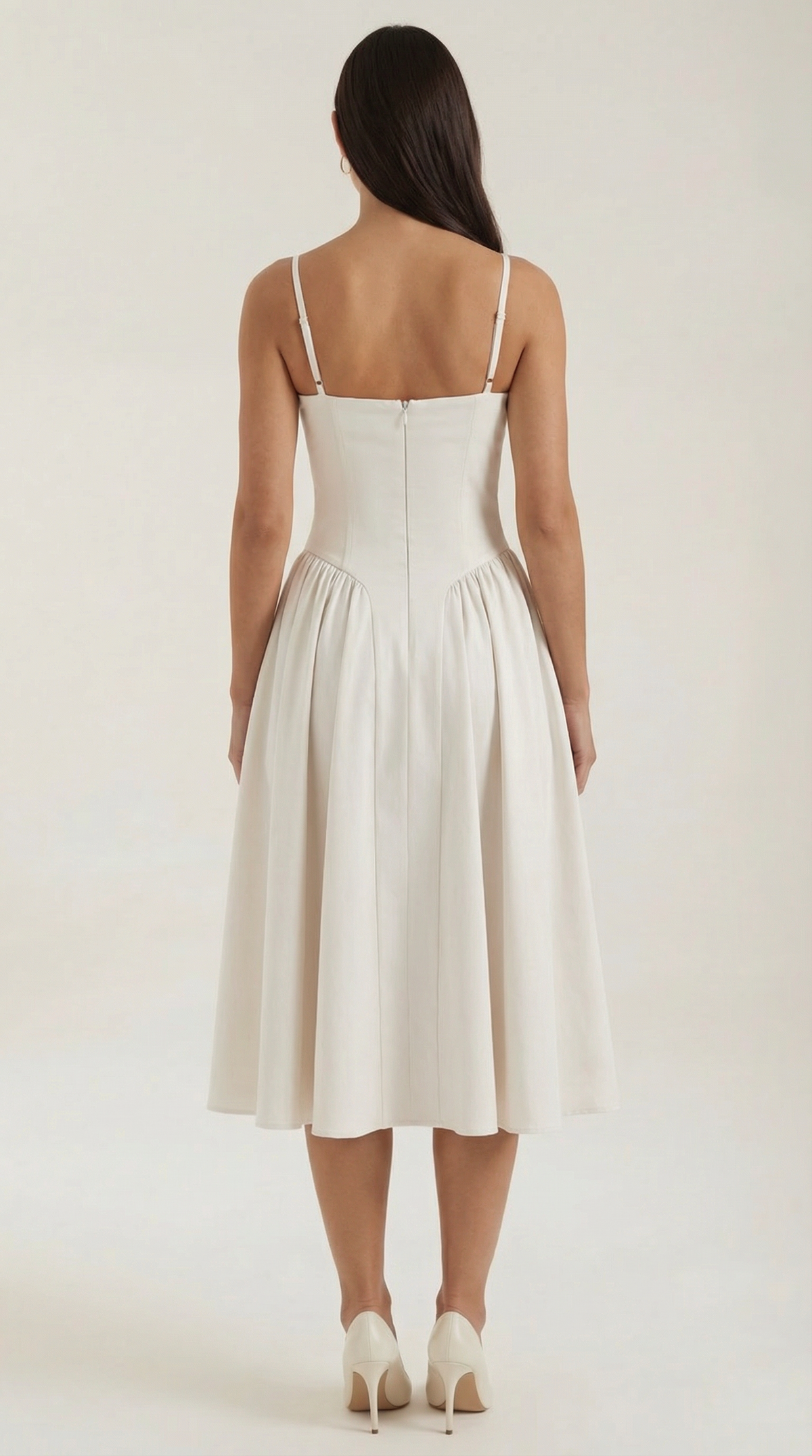 Floral Sweetheart Corset A-Line Midi Dress 14