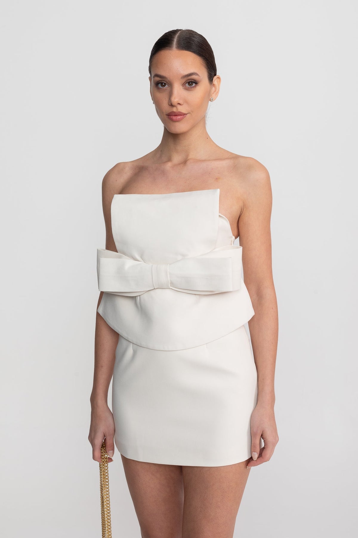 Strapless Mini Dress - White - View 4