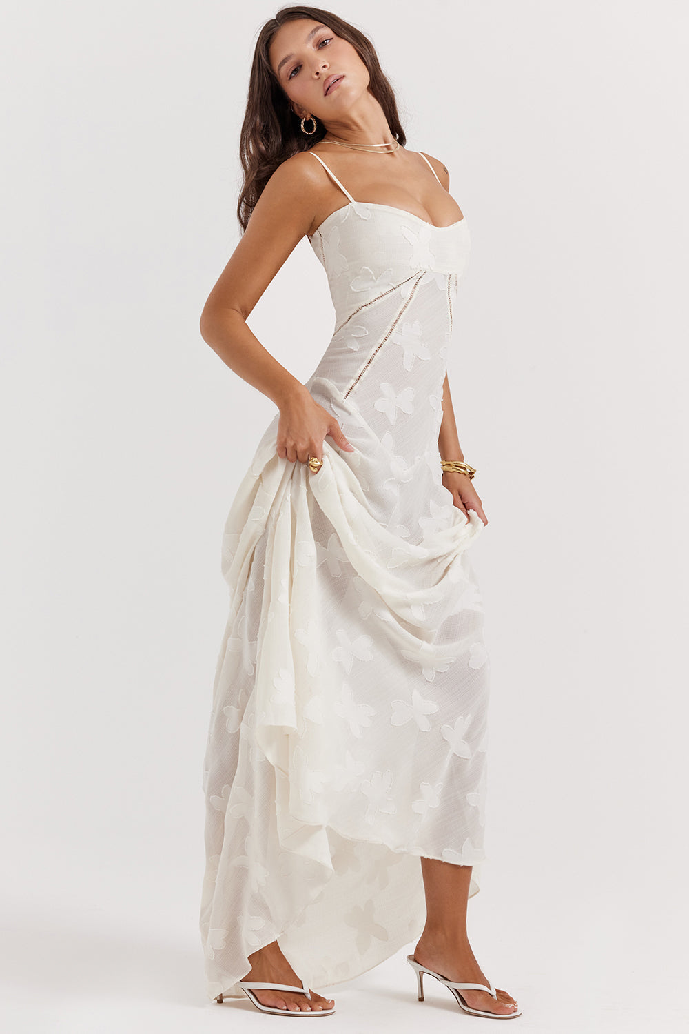 Beaded Sweetheart Neckline Long Sleeve Mermaid Maxi Gown - View 12