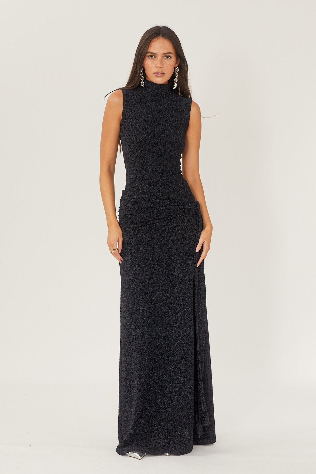 Shonna Metallic Strap Maxi Knit Dress - View 2