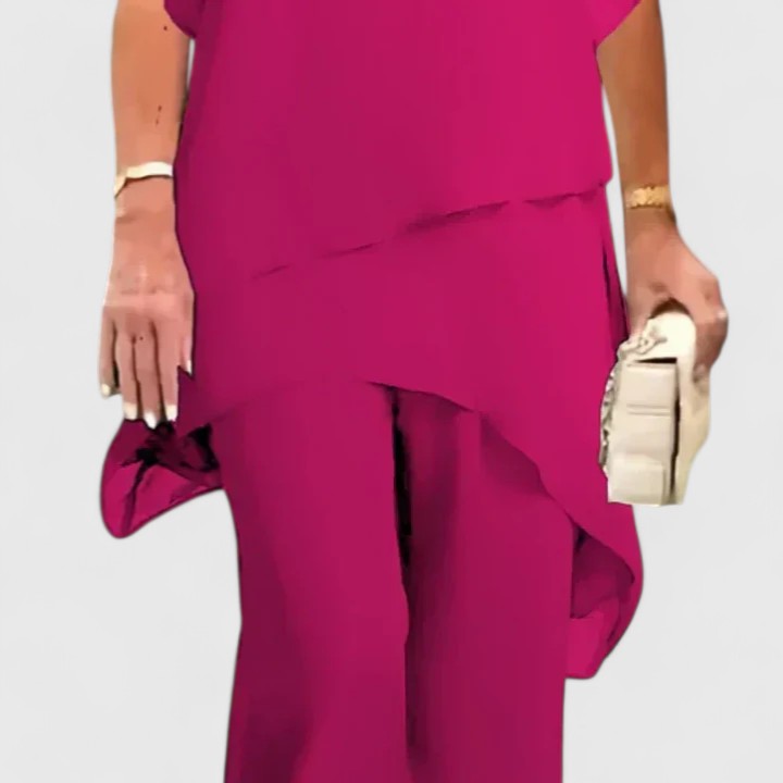 Short Sleeve Top and Wide Leg Pants Two Piece Set 8