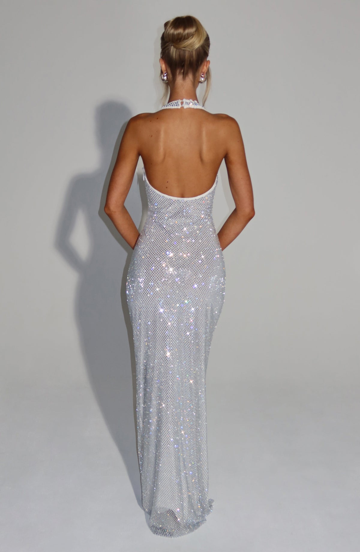 Sequin Deep V-Neck Halter Mermaid Maxi Dress 6