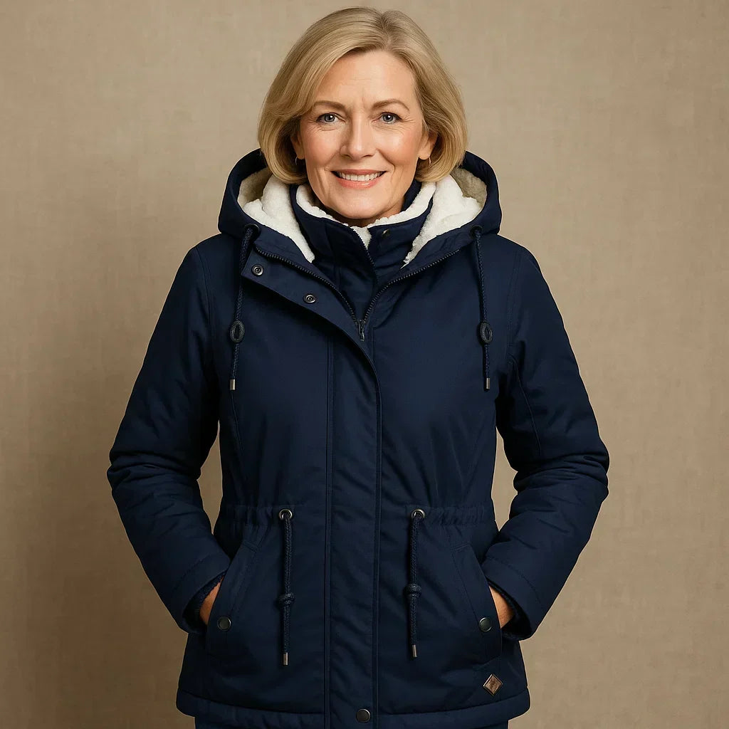Hooded Sherpa Lined Zip Front Padded Jacket 4