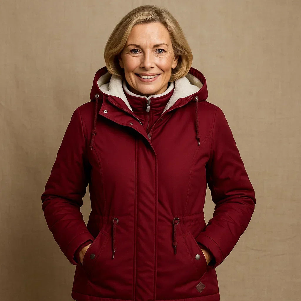 Hooded Sherpa Lined Zip Front Padded Jacket 5