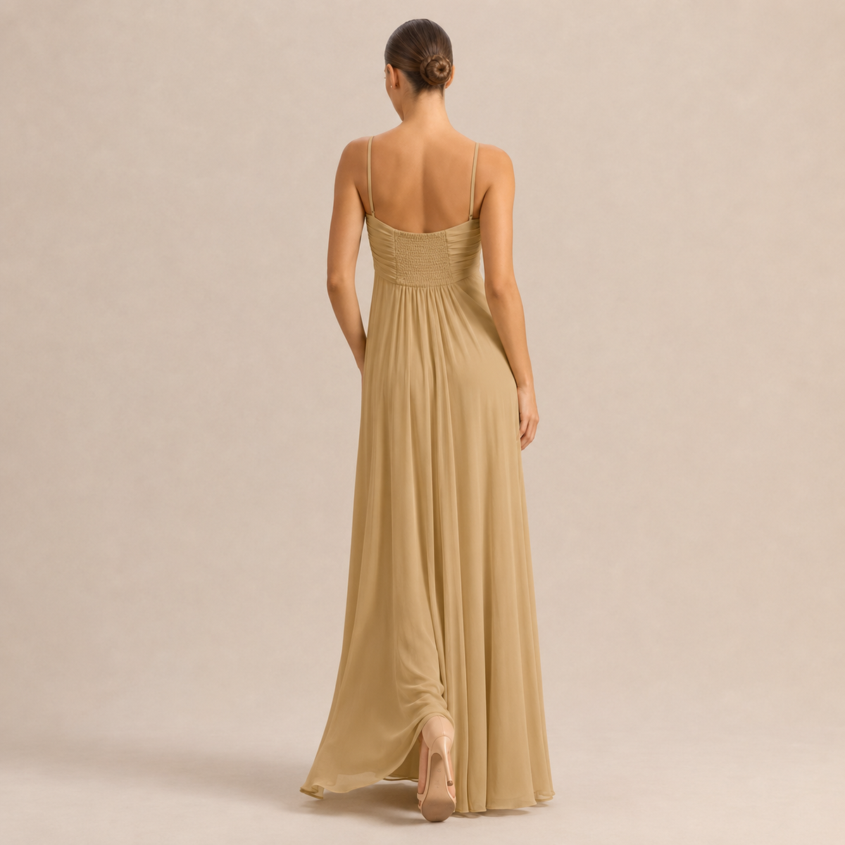 Sweetheart Cut Out Chiffon Flowy Maxi Dress 6