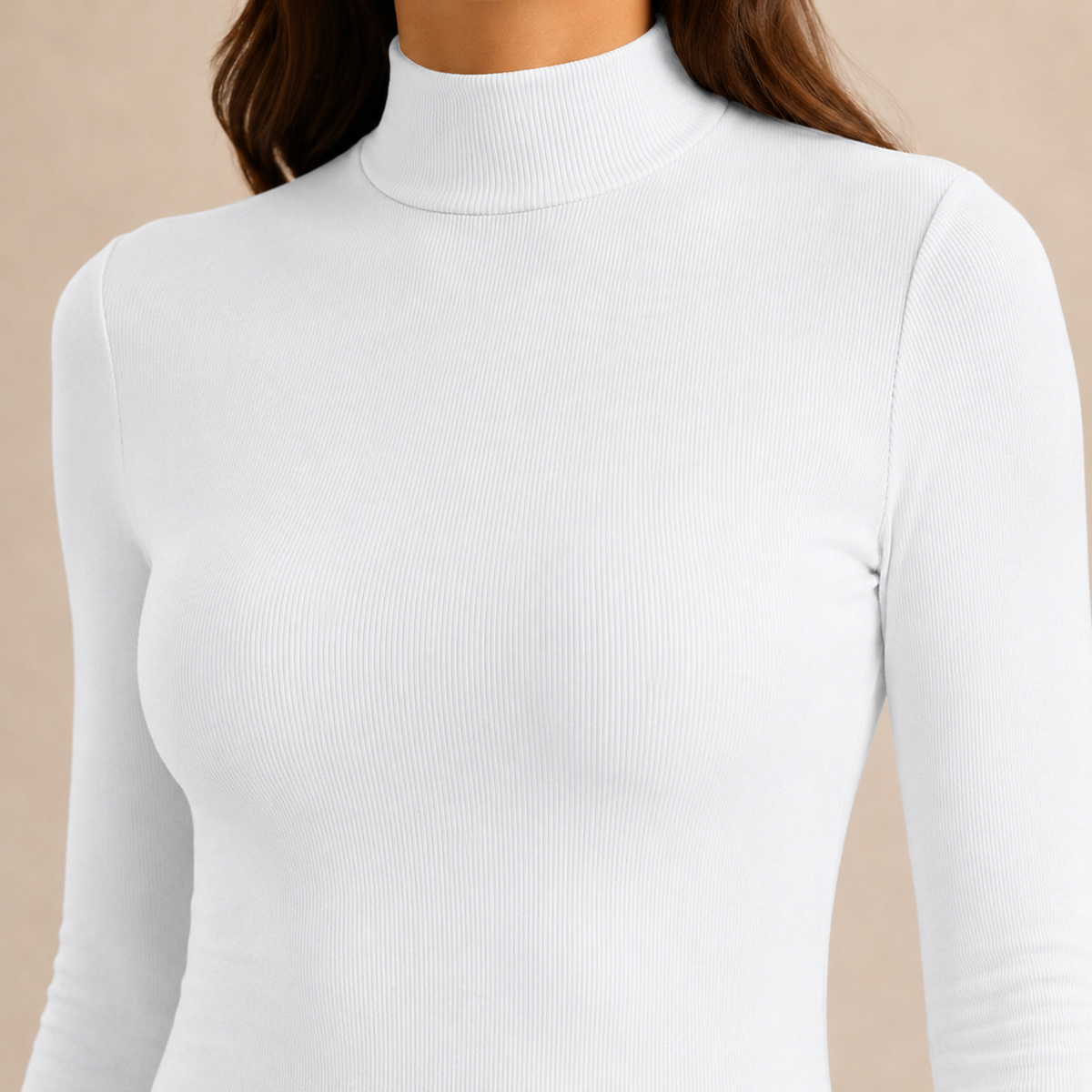 Mock Neck Long Sleeve Bodycon Mini Dress 5