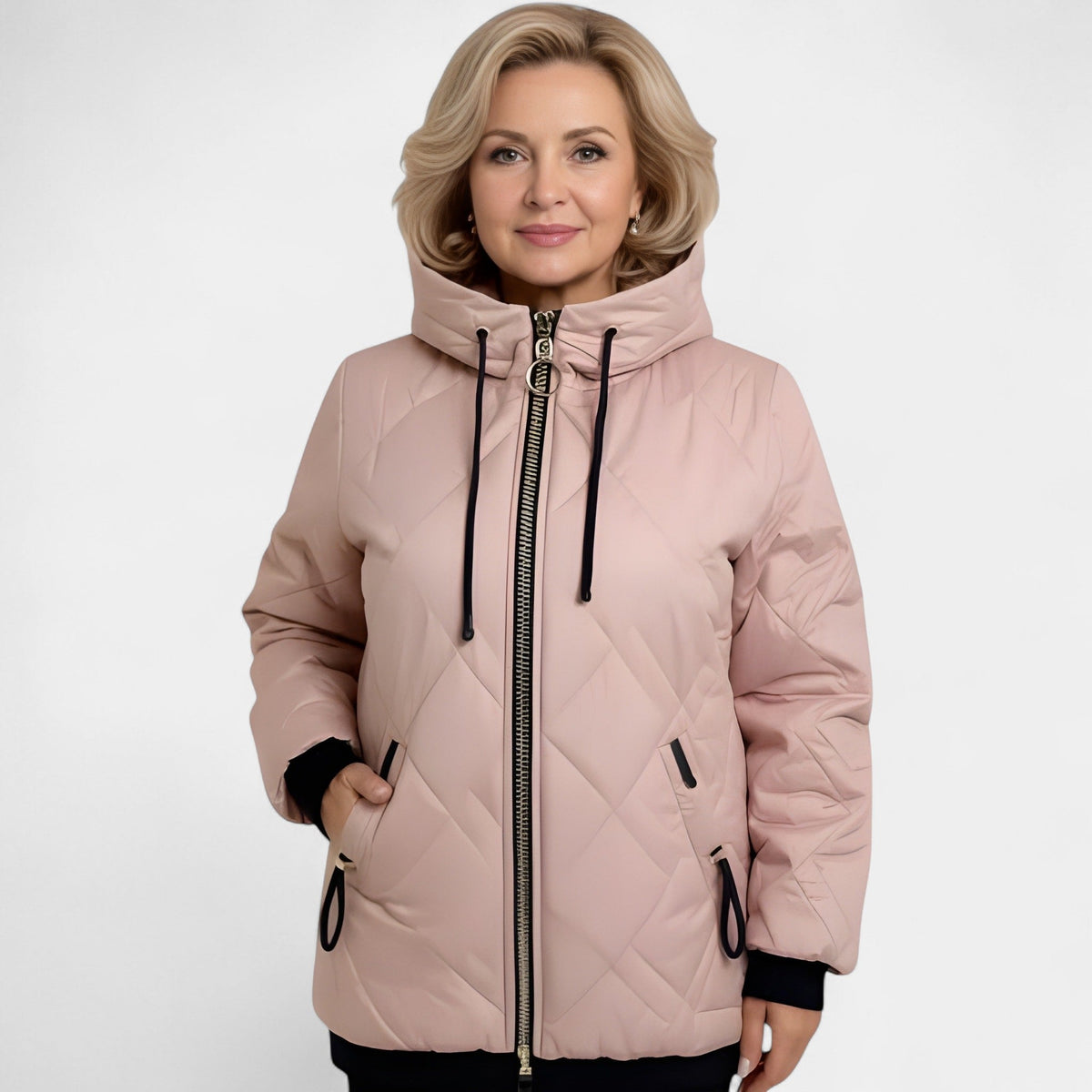 Hooded Zip Front Quilted Puffer Jacket 4