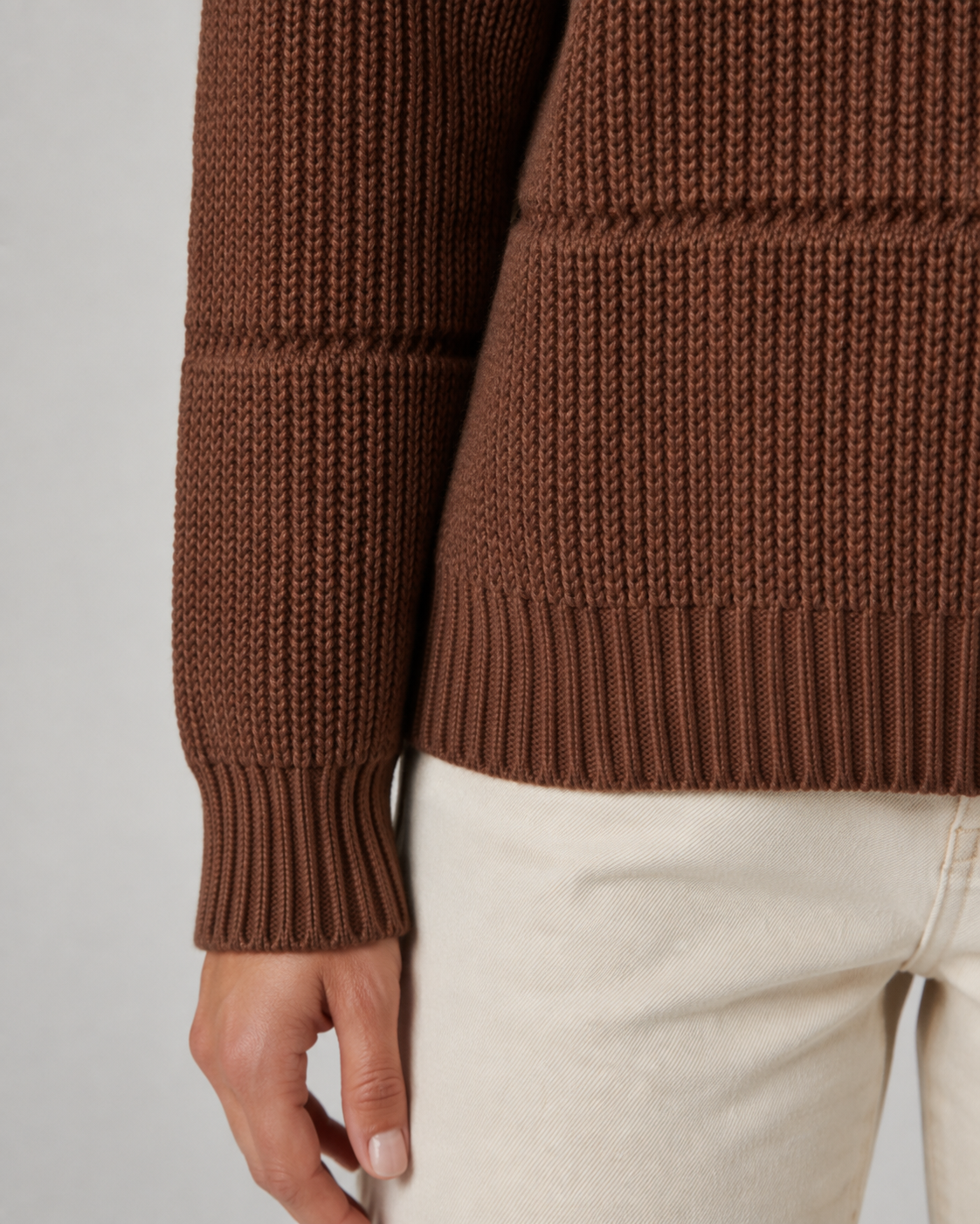 Chunky Ribbed Knit Crew Neck Drop Shoulder Sweater 4