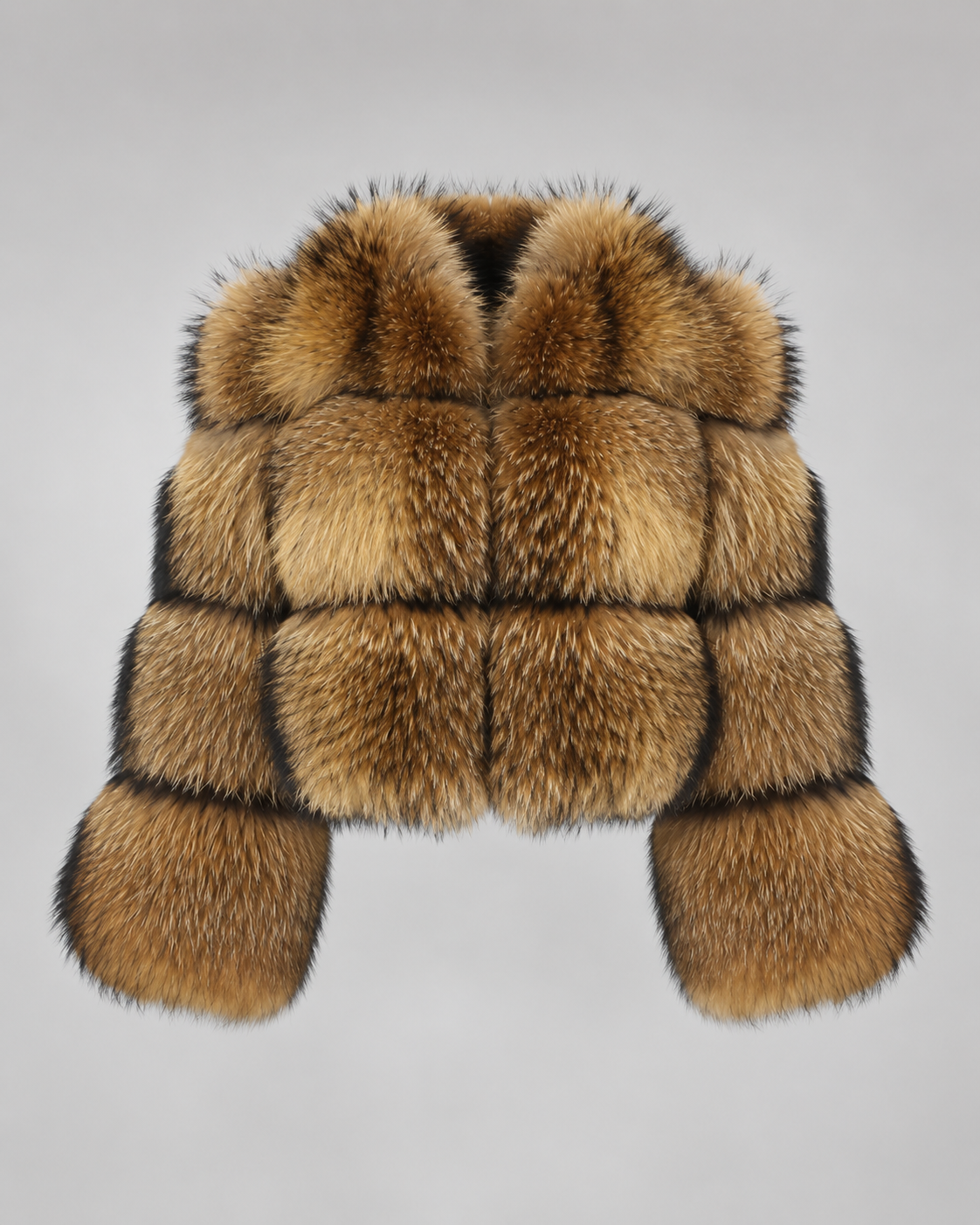 Cropped Faux Fur Stand Collar Jacket 9