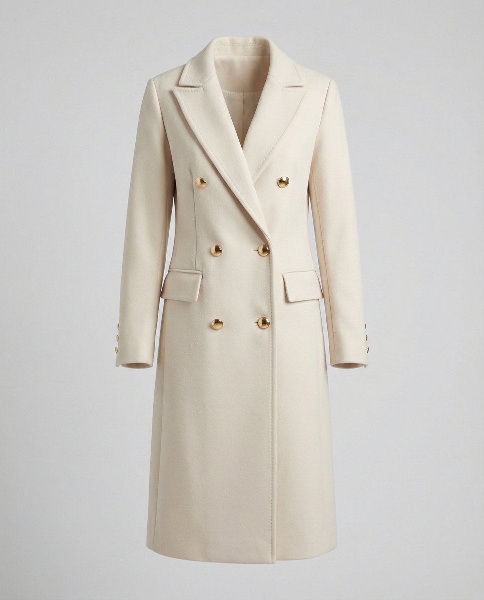 Double Breasted Peak Lapel Longline Coat 5
