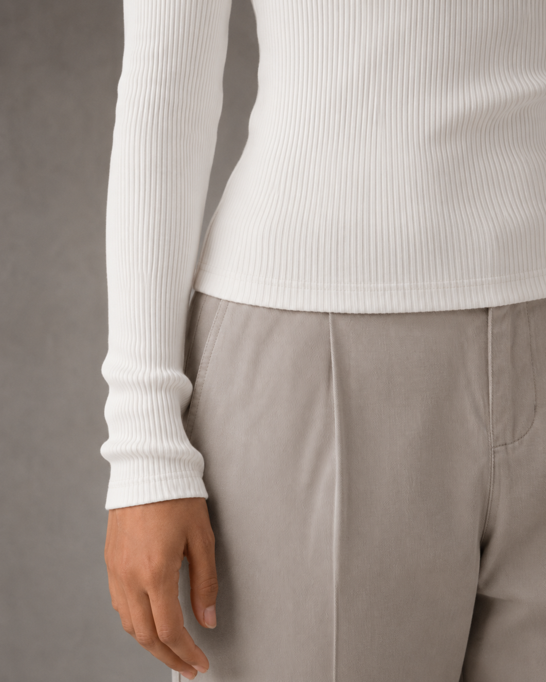 Ribbed Long Sleeve Button Henley Top 6