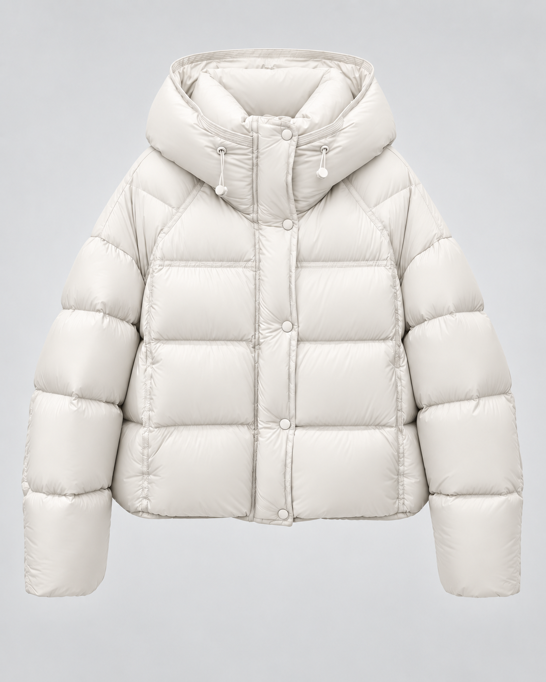 Hooded Snap Front Cropped Puffer Jacket 8