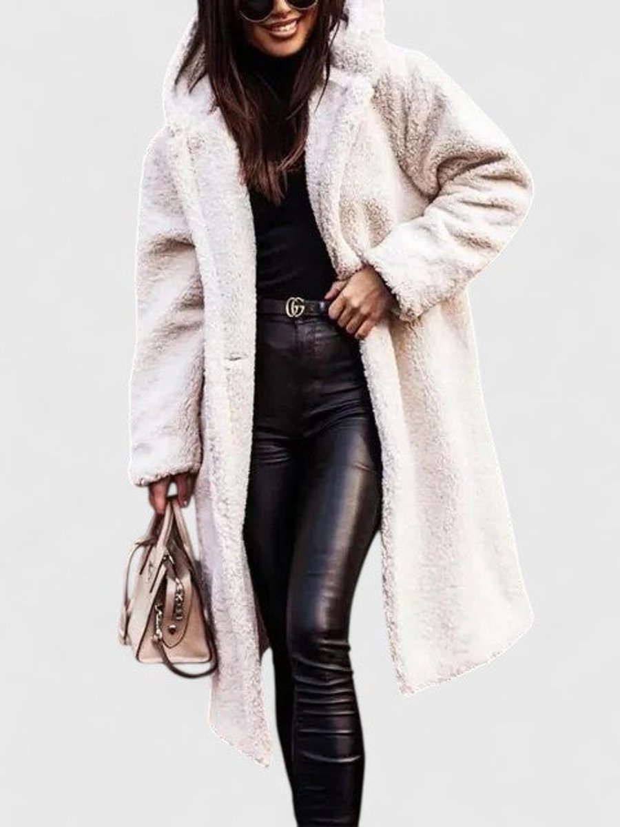 Hooded Oversized Longline Teddy Fleece Coat 2