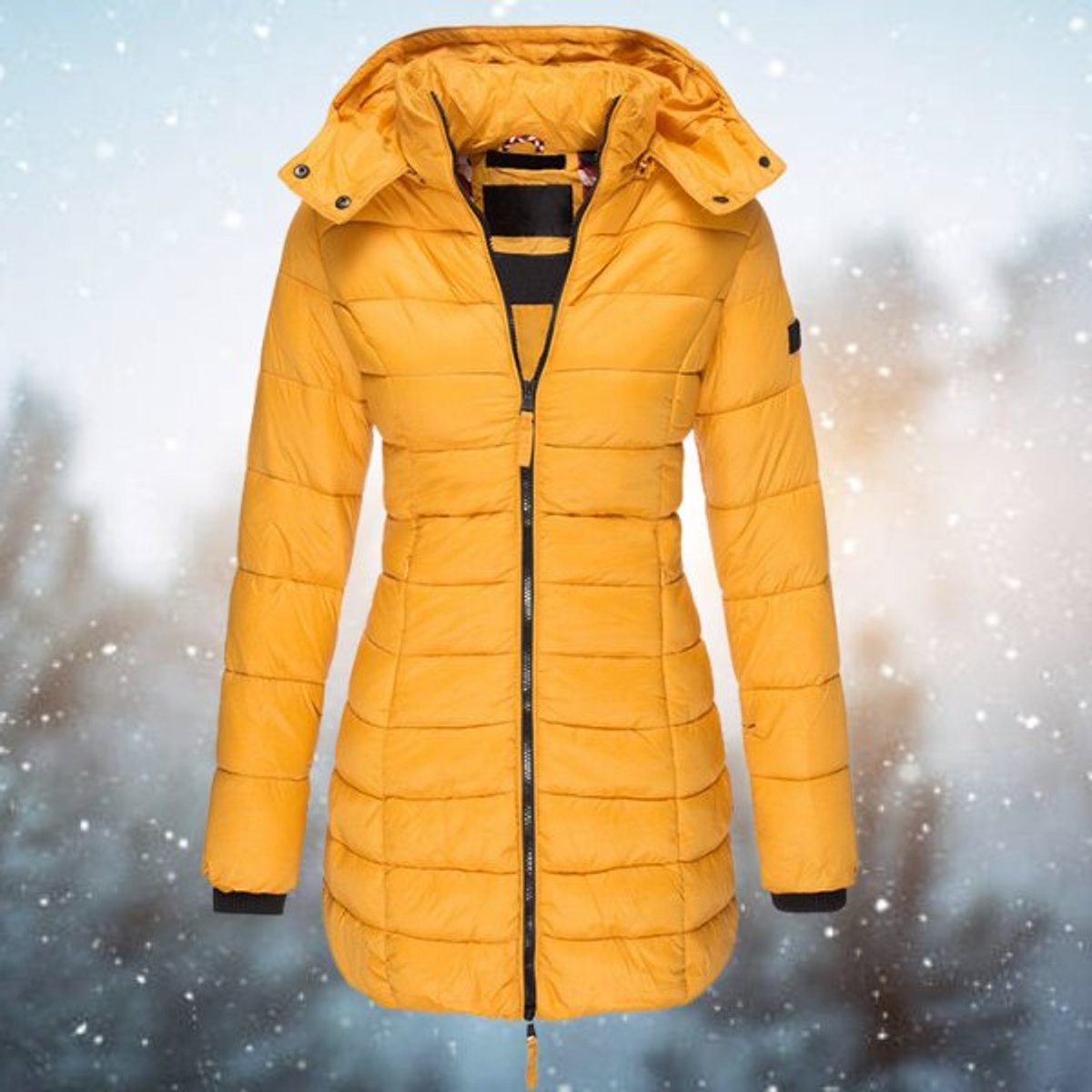 Hooded Zip Front Quilted Longline Puffer Jacket 2
