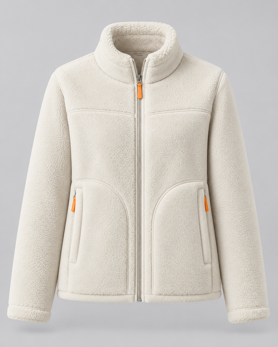 Sherpa Fleece Stand Collar Zip Front Jacket 10