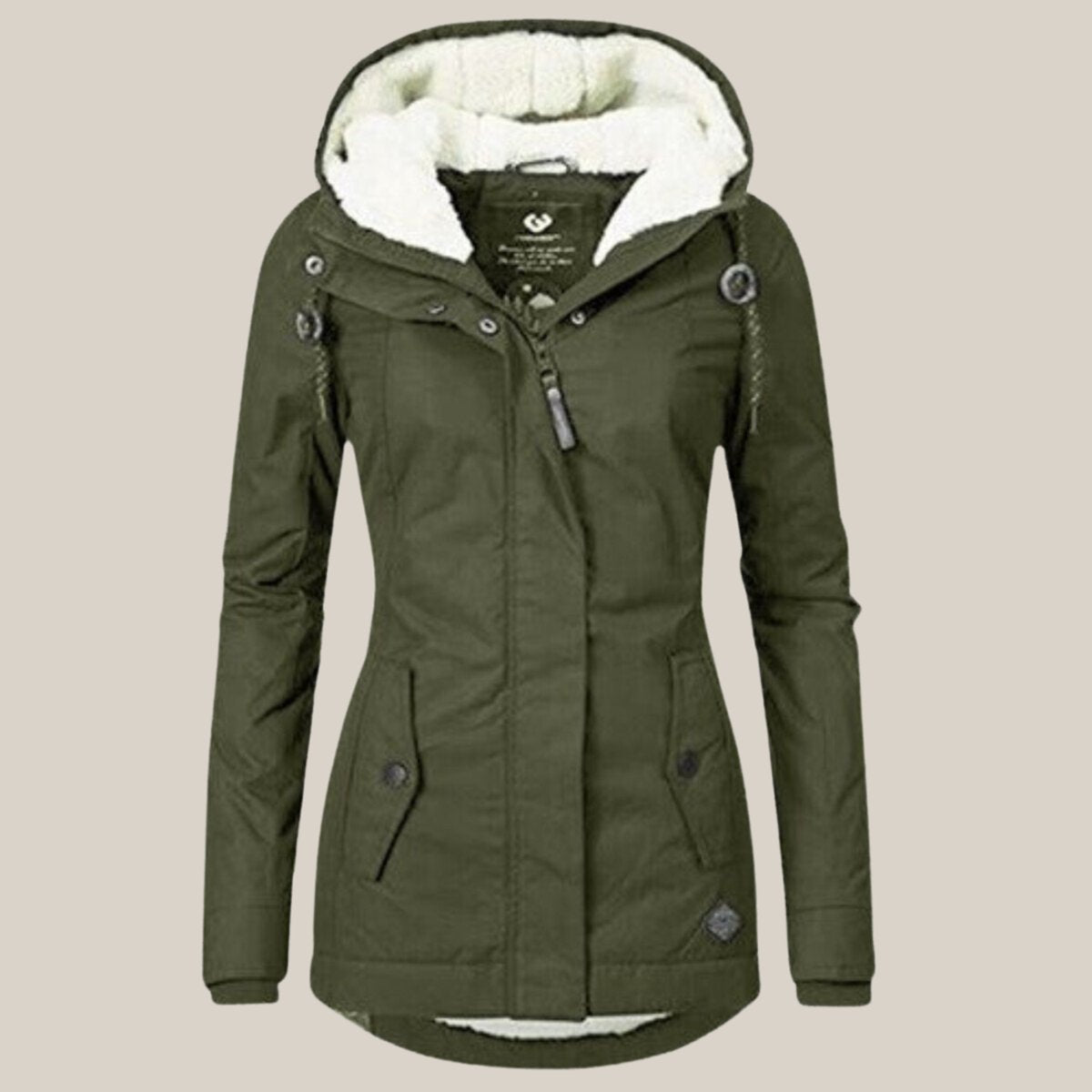 Sherpa Lined Hooded Zip Front Longline Winter Coat 7