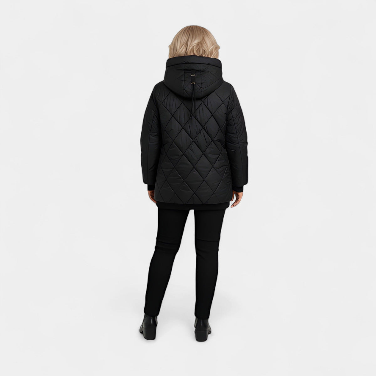 Hooded Zip Front Quilted Puffer Jacket 6