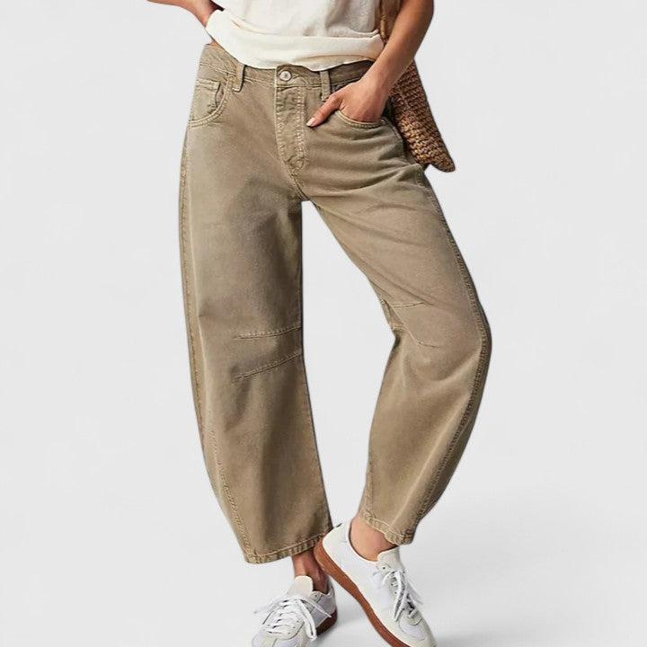 High Waist Faded Barrel Leg Jeans 29