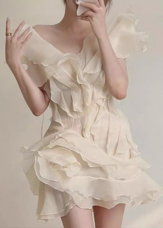 Aurelia Ruffled Organza Mini Dress - View 2
