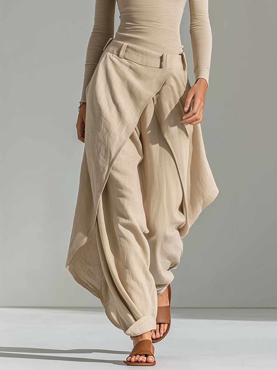 Boat Neck Long Sleeve Ribbed Top and Draped Wide Leg Pants Two Piece Set 4