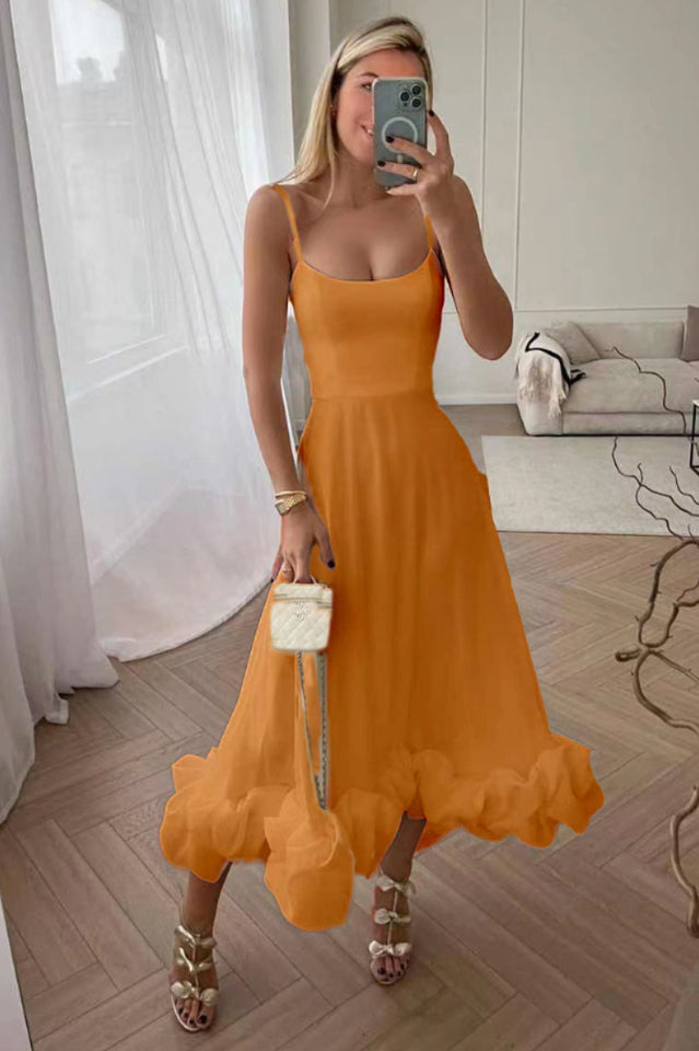 Flounce Bustier Midi Dress in Pink - View 20