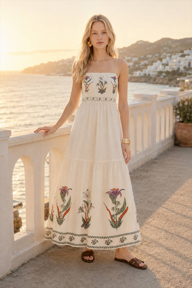 Backless Floral Dress