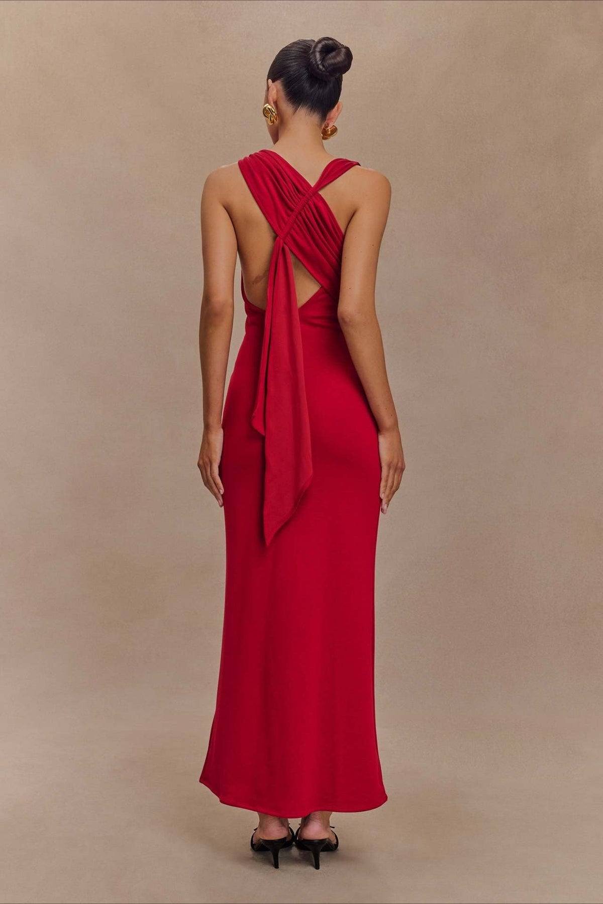 Sleeveless High Neck Column Bodycon Maxi Party Gown - View 6