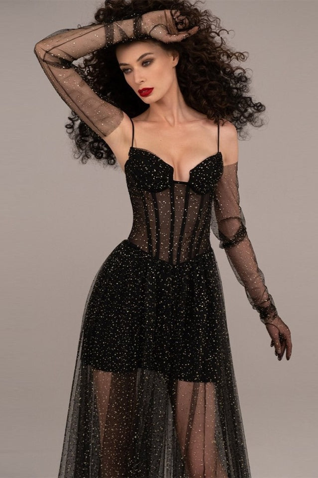 Crystal Embellished Corset Gown