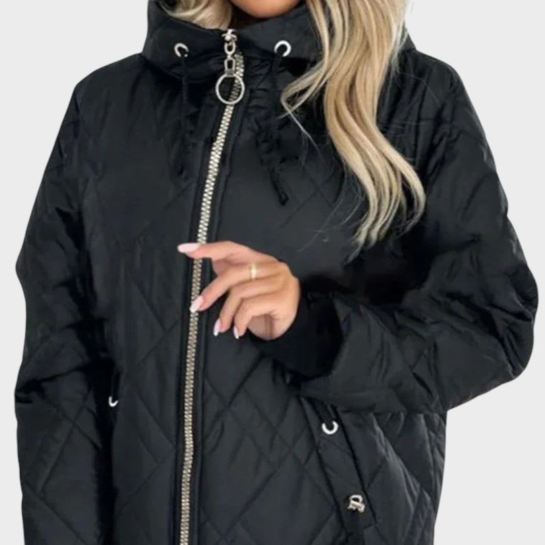 Quilted Hooded Zip Front Padded Jacket 9