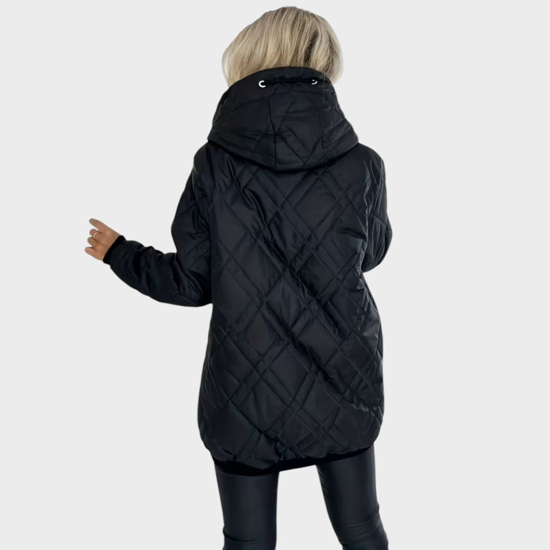 Quilted Hooded Zip Front Padded Jacket 10