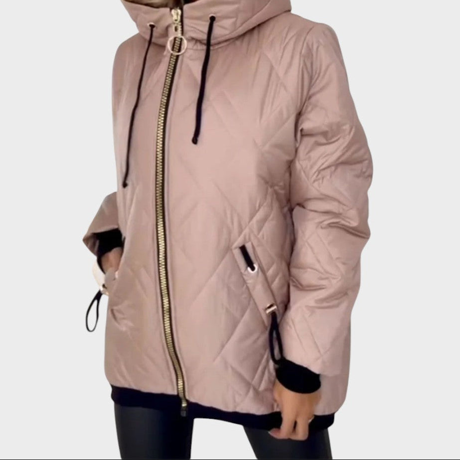 Quilted Hooded Zip Front Padded Jacket 3