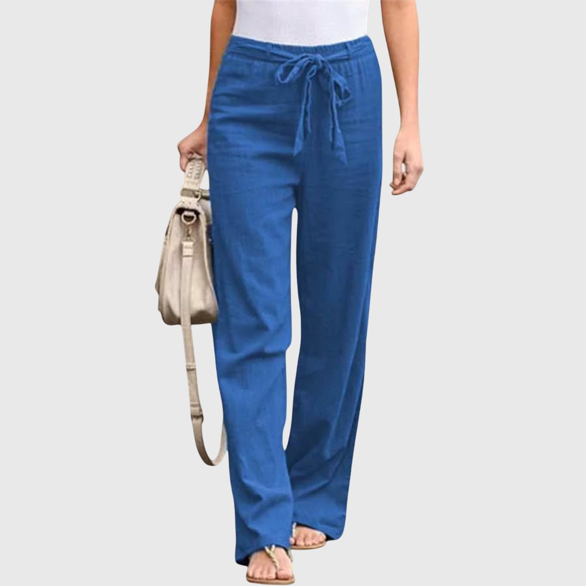 Tie Waist High Rise Wide Leg Pants 2