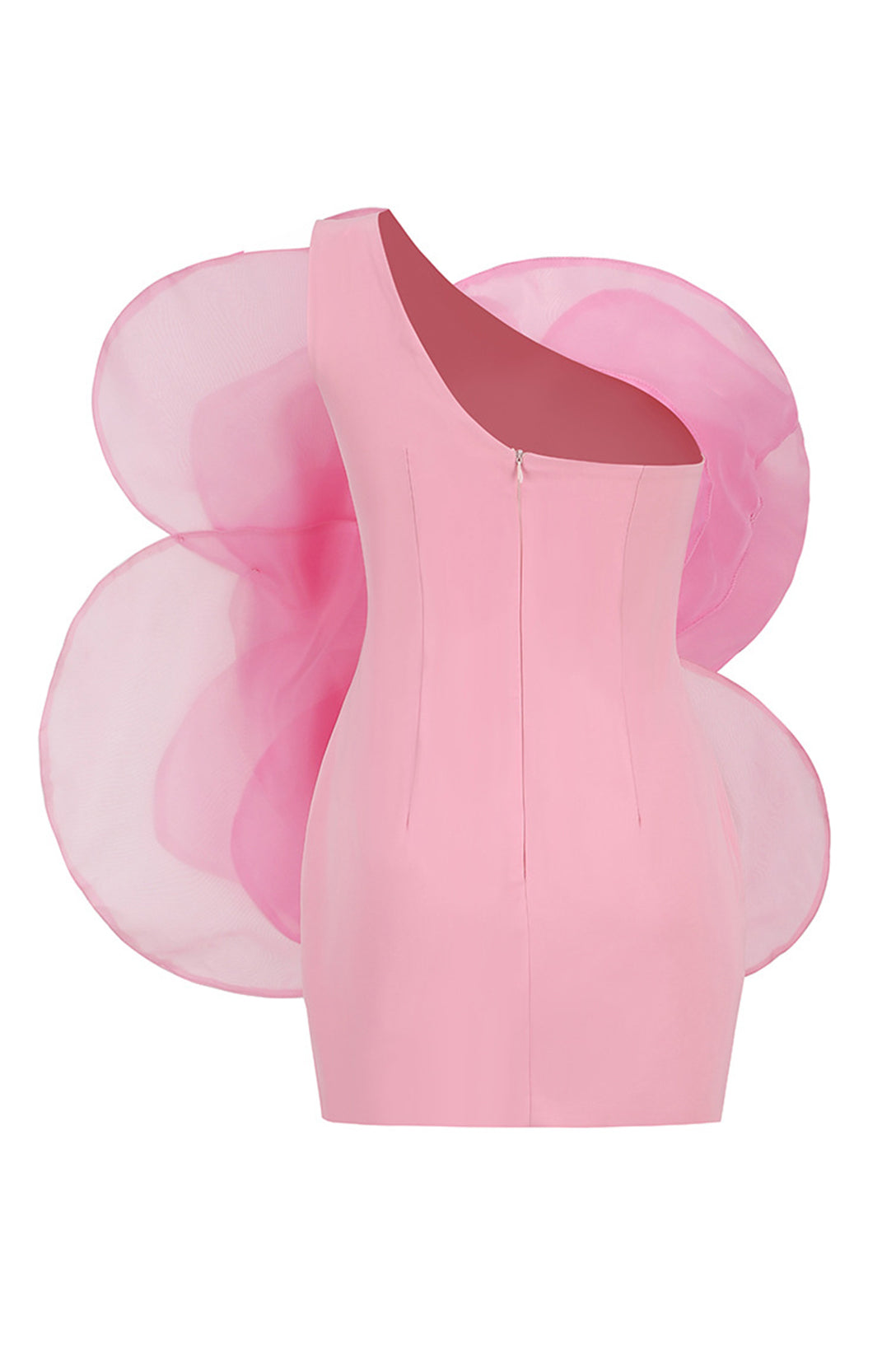 Floral Applique Strapless Bodycon Mini Dress in Pink - View 9